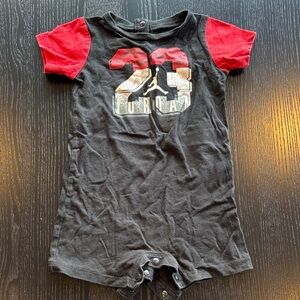 Jordan Black and Red Graphic Tee Romper